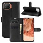 For OPPO F17 Litchi Texture Horizontal Flip Protective Case with Holder & Card Slots & Wallet(Black) - 1