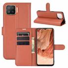 For OPPO F17 Litchi Texture Horizontal Flip Protective Case with Holder & Card Slots & Wallet(Brown) - 1