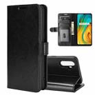 For OPPO Realme C3 without Fingerprint R64 Texture Single Horizontal Flip Protective Case with Holder & Card Slots & Wallet& Photo Frame(Black) - 1