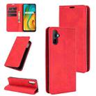 For OPPO Realme C3 without Fingerprint  Retro-skin Business Magnetic Suction Leather Case with Holder & Card Slots & Wallet(Red) - 1