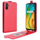 For OPPO Realme C3 without Fingerprint  R64 Texture Single Vertical Flip Leather Protective Case with Card Slots & Photo Frame(Red) - 1