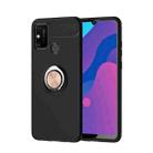 For OPPO Realme 7i Metal Ring Holder 360 Degree Rotating TPU Case(Black+Rose Gold) - 1