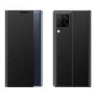 For Samsung Galaxy A42 Side Window Display Magnetic Suction Plain Grain Flip PU Leather + PC Case with Holder & Sleep / Wake-up Function(Black) - 1
