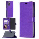 For Samsung Galaxy Note20 Crazy Horse Texture Horizontal Flip Leather Case with Holder & Card Slots & Wallet & Photo Frame(Purple) - 1