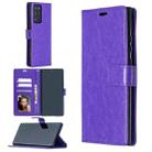 For Samsung Galaxy Note20 Ultra Crazy Horse Texture Horizontal Flip Leather Case with Holder & Card Slots & Wallet & Photo Frame(Purple) - 1