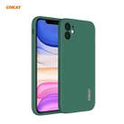 For iPhone 11 Hat-Prince ENKAY ENK-PC064 Liquid Silicone Straight Edge Shockproof Protective Case(Dark Green) - 1