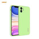 For iPhone 11 Hat-Prince ENKAY ENK-PC064 Liquid Silicone Straight Edge Shockproof Protective Case(Light Green) - 1