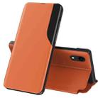 For iPhone XR Attraction Flip Holder Leather Phone Case(Orange) - 1