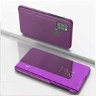 For OPPO Realme 7i/C17 Plated Mirror Horizontal Flip Leather Case with Holder(Purple) - 1