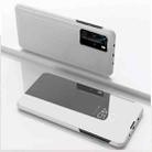 For Xiaomi Mi 10T/10T Pro Plated Mirror Horizontal Flip Leather Case with Holder(Silver) - 1