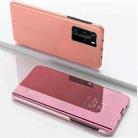 For Xiaomi Mi 10T/10T Pro Plated Mirror Horizontal Flip Leather Case with Holder(Rose Gold) - 1