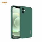 For iPhone 12 Hat-Prince ENKAY ENK-PC068 Liquid Silicone Straight Edge Shockproof Protective Case(Dark Green) - 1