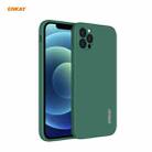 For iPhone 12 Pro Hat-Prince ENKAY ENK-PC069 Liquid Silicone Straight Edge Shockproof Protective Case(Dark Green) - 1