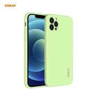 For iPhone 12 Pro Hat-Prince ENKAY ENK-PC069 Liquid Silicone Straight Edge Shockproof Protective Case(Light Green) - 1