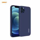 For iPhone 12 Pro Hat-Prince ENKAY ENK-PC069 Liquid Silicone Straight Edge Shockproof Protective Case(Navy Blue) - 1