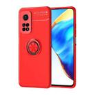 For Xiaomi Mi 10T Pro Metal Ring Holder 360 Degree Rotating TPU Case(Red+Red) - 1