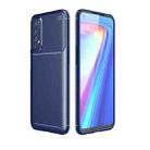 For Huawei Y7a / P smart 2021 Carbon Fiber Texture Shockproof TPU Case(Blue) - 1