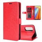 For OPPO Realme 7 R64 Texture Single Horizontal Flip Protective Case with Holder & Card Slots & Wallet& Photo Frame(Red) - 1