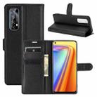 For OPPO Realme 7 Litchi Texture Horizontal Flip Protective Case with Holder & Card Slots & Wallet(Black) - 1