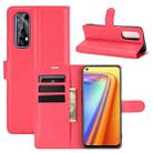 For OPPO Realme 7 Litchi Texture Horizontal Flip Protective Case with Holder & Card Slots & Wallet(Red) - 1