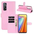 For OPPO Realme 7 Litchi Texture Horizontal Flip Protective Case with Holder & Card Slots & Wallet(Pink) - 1