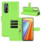 For OPPO Realme 7 Litchi Texture Horizontal Flip Protective Case with Holder & Card Slots & Wallet(Green) - 1