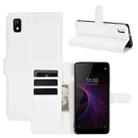 For ZTE Blade L210 Litchi Texture Horizontal Flip Protective Case with Holder & Card Slots & Wallet(White) - 1