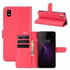 For ZTE Blade L210 Litchi Texture Horizontal Flip Protective Case with Holder & Card Slots & Wallet(Red) - 1