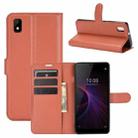 For ZTE Blade L210 Litchi Texture Horizontal Flip Protective Case with Holder & Card Slots & Wallet(Brown) - 1