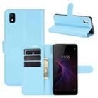 For ZTE Blade L210 Litchi Texture Horizontal Flip Protective Case with Holder & Card Slots & Wallet(Blue) - 1