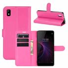 For ZTE Blade L210 Litchi Texture Horizontal Flip Protective Case with Holder & Card Slots & Wallet(Rose red) - 1