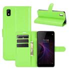 For ZTE Blade L210 Litchi Texture Horizontal Flip Protective Case with Holder & Card Slots & Wallet(Green) - 1