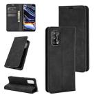 For OPPO Realme 7 Pro Retro-skin Business Magnetic Suction Leather Case with Holder & Card Slots & Wallet(Black) - 1