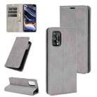 For OPPO Realme 7 Pro Retro-skin Business Magnetic Suction Leather Case with Holder & Card Slots & Wallet(Grey) - 1