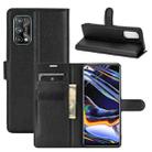 For OPPO Realme 7 Pro Litchi Texture Horizontal Flip Protective Case with Holder & Card Slots & Wallet(Black) - 1