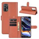 For OPPO Realme 7 Pro Litchi Texture Horizontal Flip Protective Case with Holder & Card Slots & Wallet(Brown) - 1