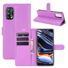 For OPPO Realme 7 Pro Litchi Texture Horizontal Flip Protective Case with Holder & Card Slots & Wallet(Purple) - 1