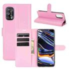 For OPPO Realme 7 Pro Litchi Texture Horizontal Flip Protective Case with Holder & Card Slots & Wallet(Pink) - 1