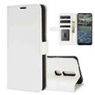 For Nokia 2.4 R64 Texture Single Horizontal Flip Protective Case with Holder & Card Slots & Wallet& Photo Frame(White) - 1
