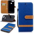 Color Matching Denim Texture Leather Case for Huawei Honor 7A & Y6 (2018), with Holder & Card Slots & Wallet & Lanyard(Royal Blue) - 1
