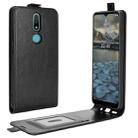 For Nokia 2.4 R64 Texture Single Vertical Flip Leather Protective Case with Card Slots & Photo Frame(Black) - 1