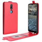 For Nokia 2.4 R64 Texture Single Vertical Flip Leather Protective Case with Card Slots & Photo Frame(Red) - 1