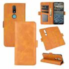 For Nokia 2.4 Dual-side Magnetic Buckle Horizontal Flip Leather Case with Holder & Card Slots & Wallet(Yellow) - 1