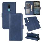 For Nokia 2.4 Dual-side Magnetic Buckle Horizontal Flip Leather Case with Holder & Card Slots & Wallet(Dark Blue) - 1