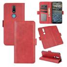 For Nokia 2.4 Dual-side Magnetic Buckle Horizontal Flip Leather Case with Holder & Card Slots & Wallet(Red) - 1