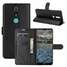 For Nokia 2.4 Litchi Texture Horizontal Flip Protective Case with Holder & Card Slots & Wallet(Black) - 1