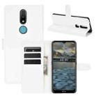 For Nokia 2.4 Litchi Texture Horizontal Flip Protective Case with Holder & Card Slots & Wallet(White) - 1