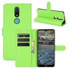 For Nokia 2.4 Litchi Texture Horizontal Flip Protective Case with Holder & Card Slots & Wallet(Green) - 1