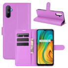 For OPPO Realme C3 Fingerprint-free version Litchi Texture Horizontal Flip Protective Case with Holder & Card Slots & Wallet(Purple) - 1