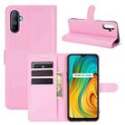 For OPPO Realme C3 Fingerprint-free version Litchi Texture Horizontal Flip Protective Case with Holder & Card Slots & Wallet(Pink) - 1